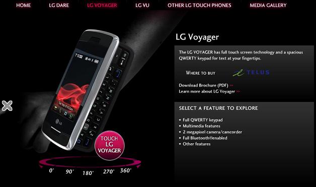 lg phones telus. TELUS to launch the LG Voyager