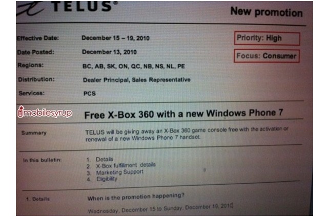 When TELUS launched their Windows Phone 7 devices (HTC Surround & LG Optimus 