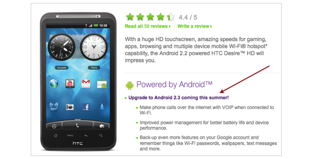 Htc desire android 2.3 release date