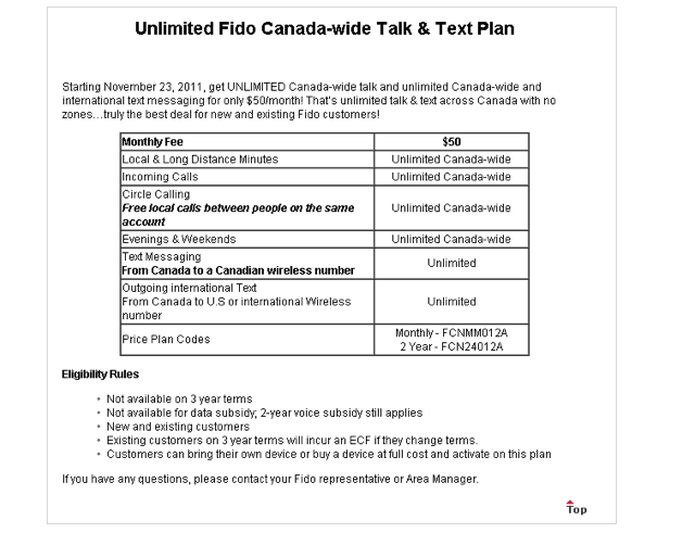 Fido releases 50 month Canadawide Unlimited Talk and Text plan