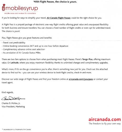 Air Canada “Flight Pass”: mobile.aircanada.com
