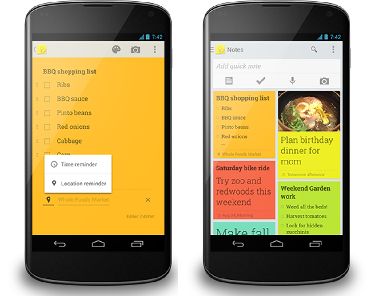 Google Keep for Android updated with reminders and ...