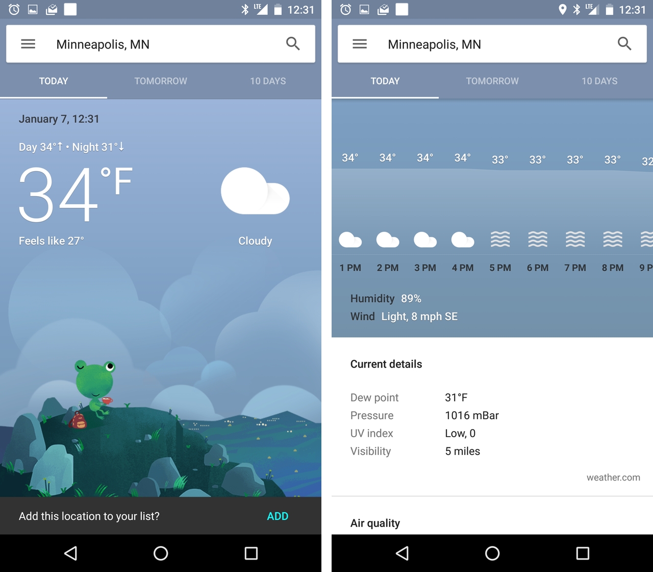 New colourful weather cards start making their way into Google Now