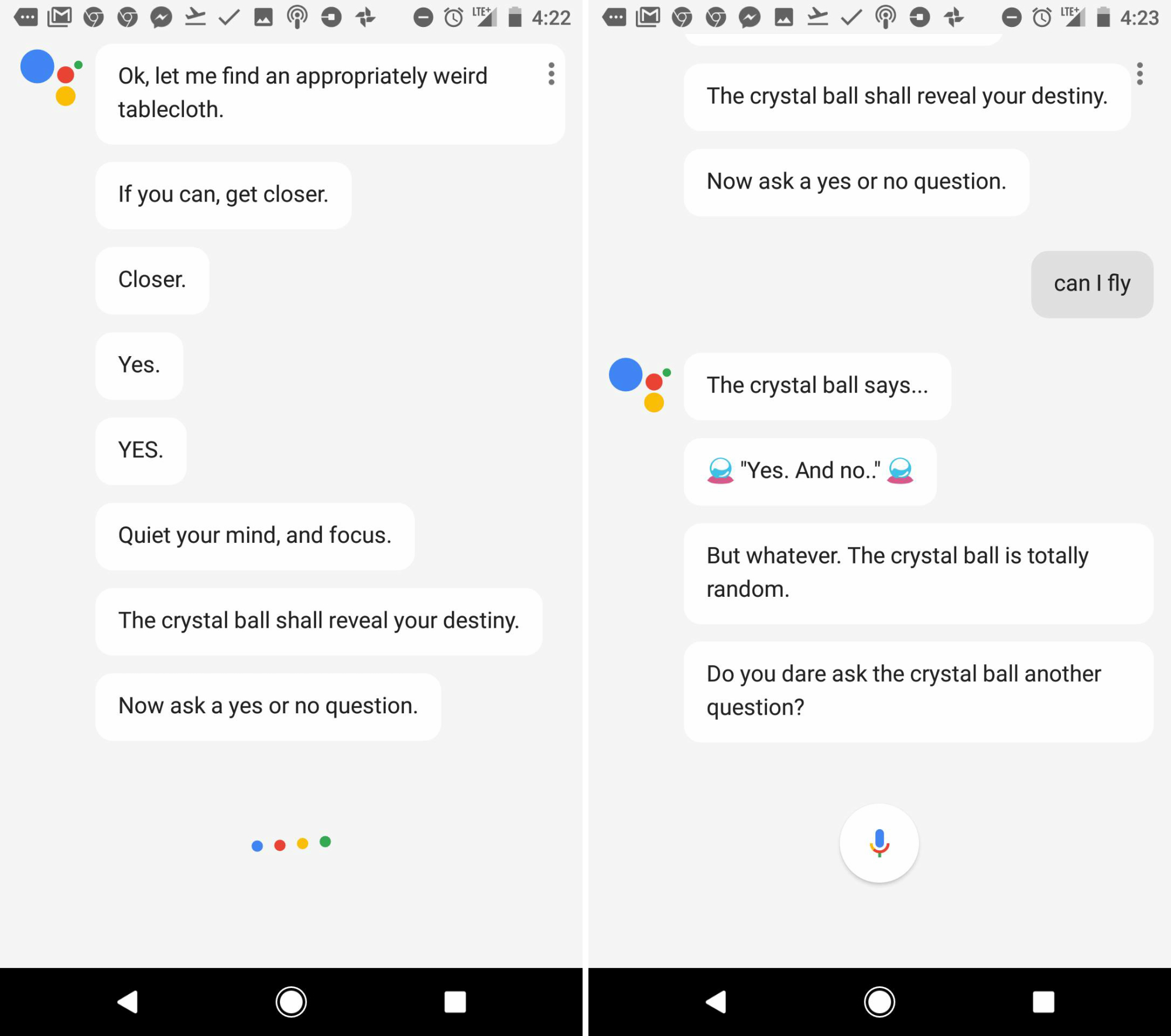 google assistant crystal ball