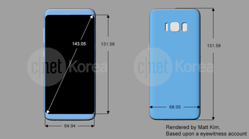 Leaked Samsung Galaxy S8 rendering