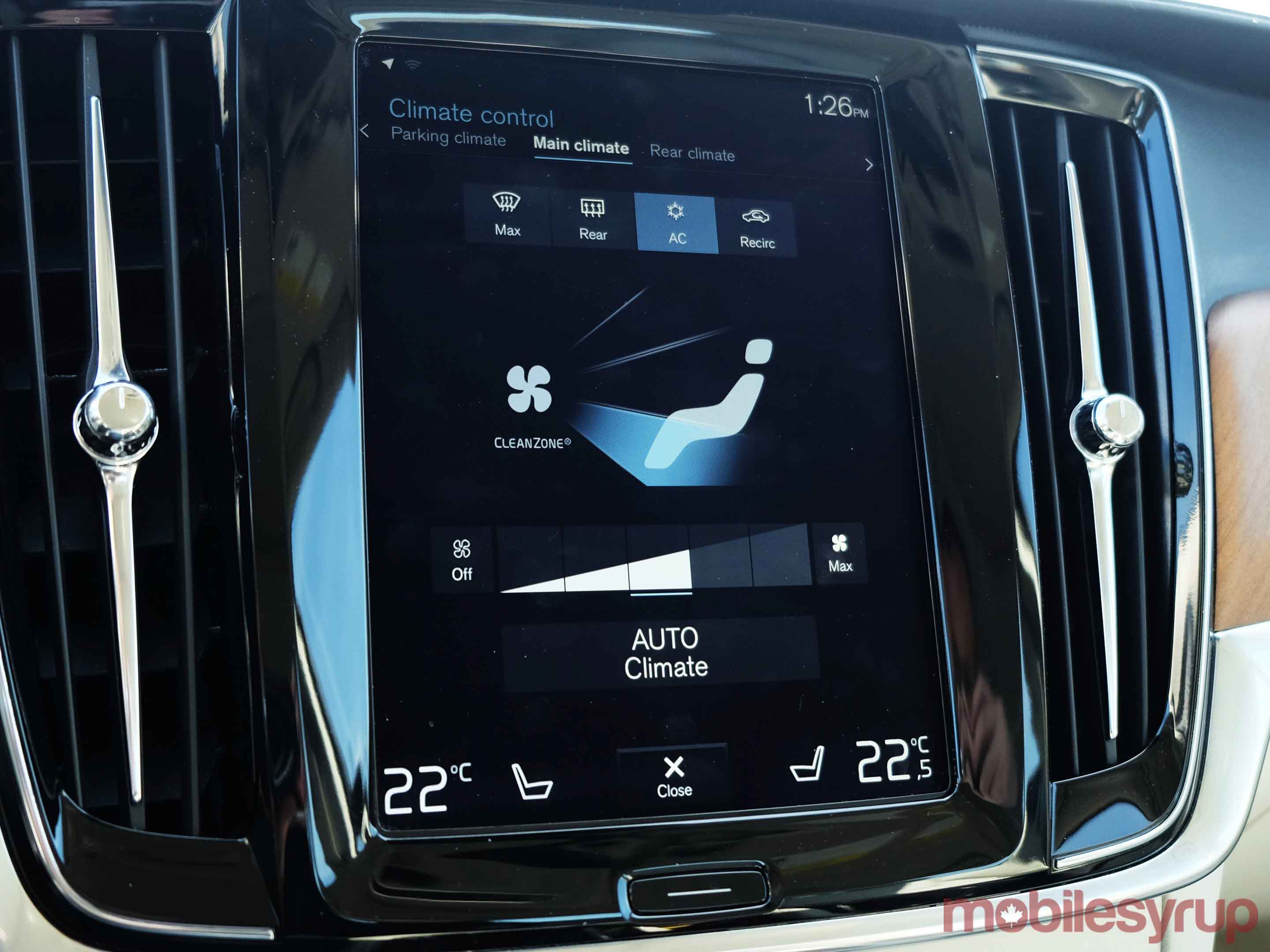 Volve S90 climate control