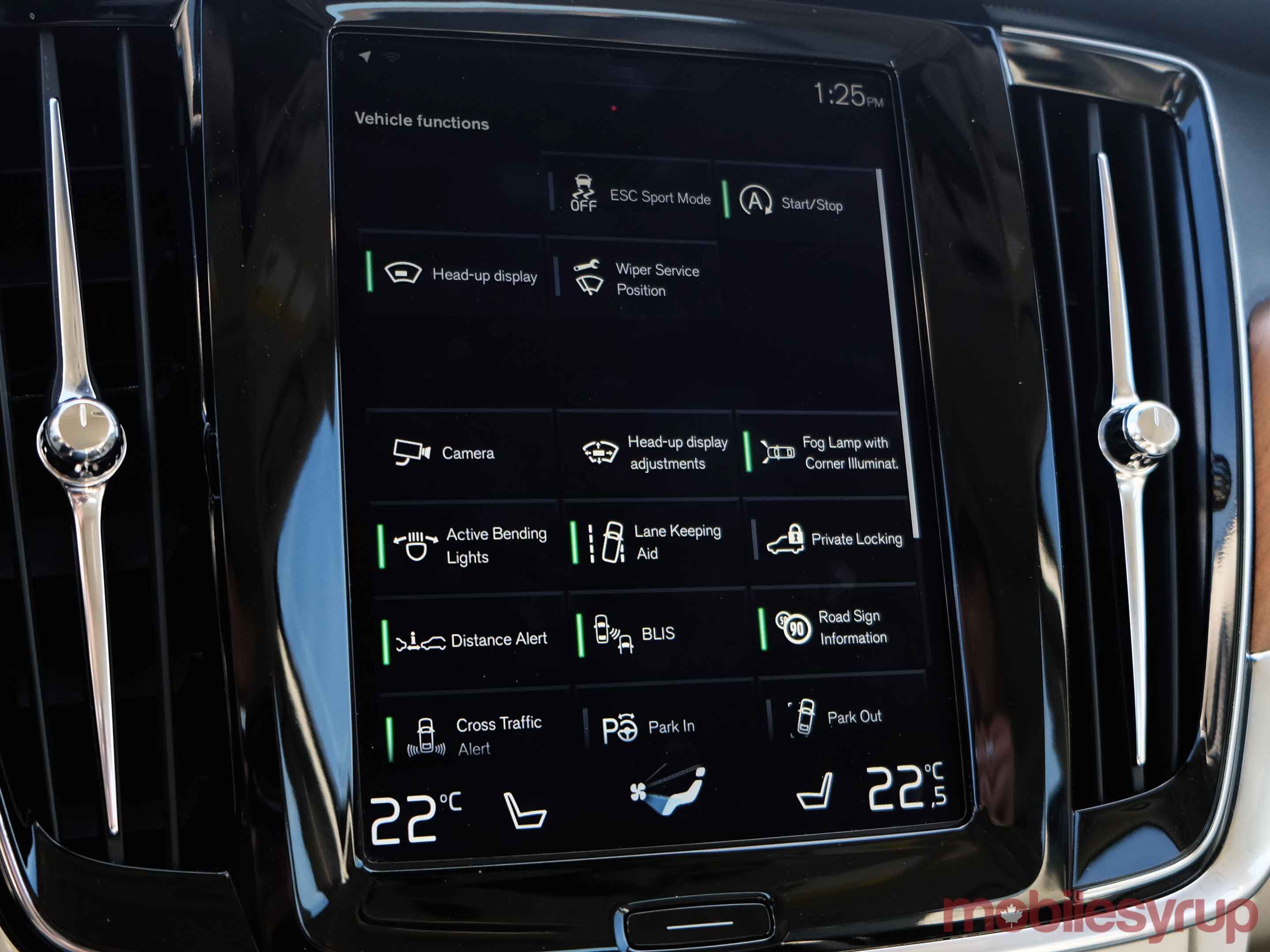 Volve S90 vehicle functions