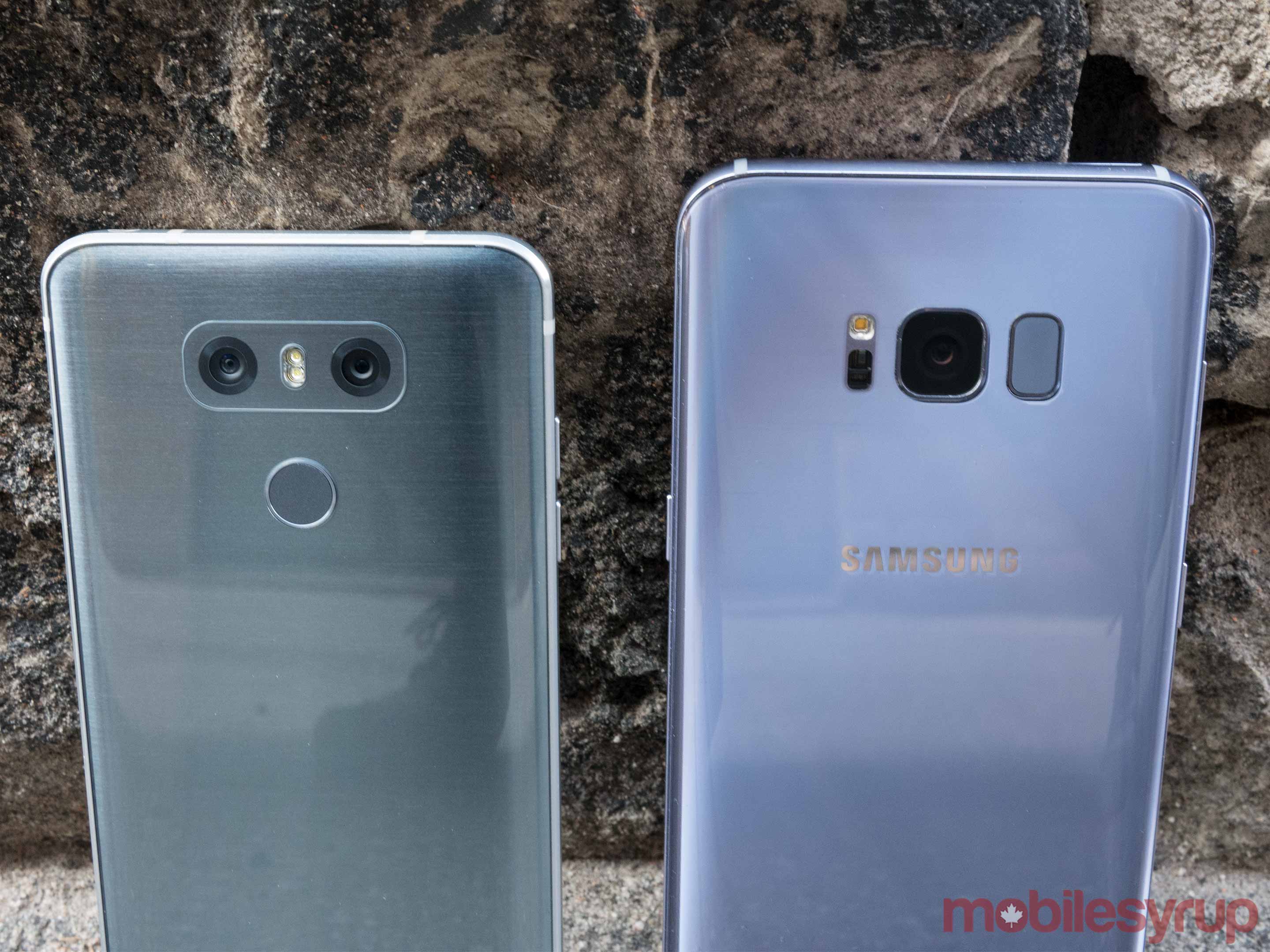 Galaxy S8+ and G6 backs