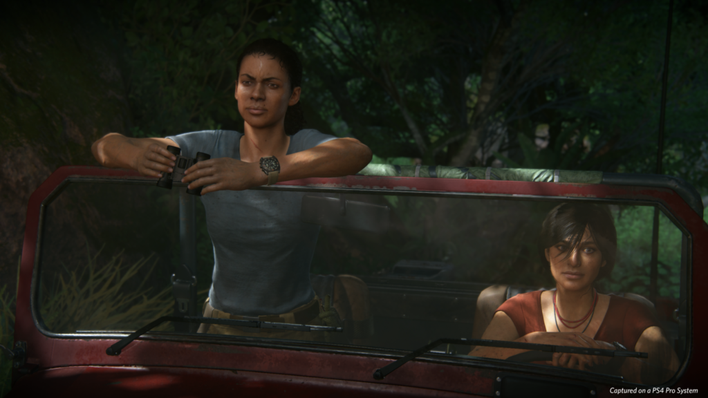 Uncharted The Lost Legacy Chloe and Nadine in car 