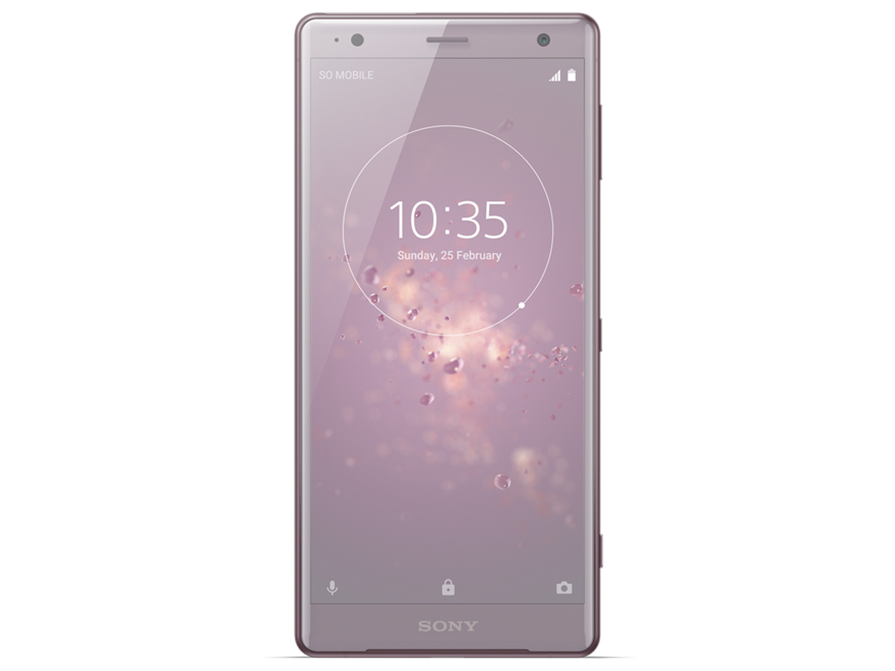 The Xperia XZ2 in 'ash pink' 