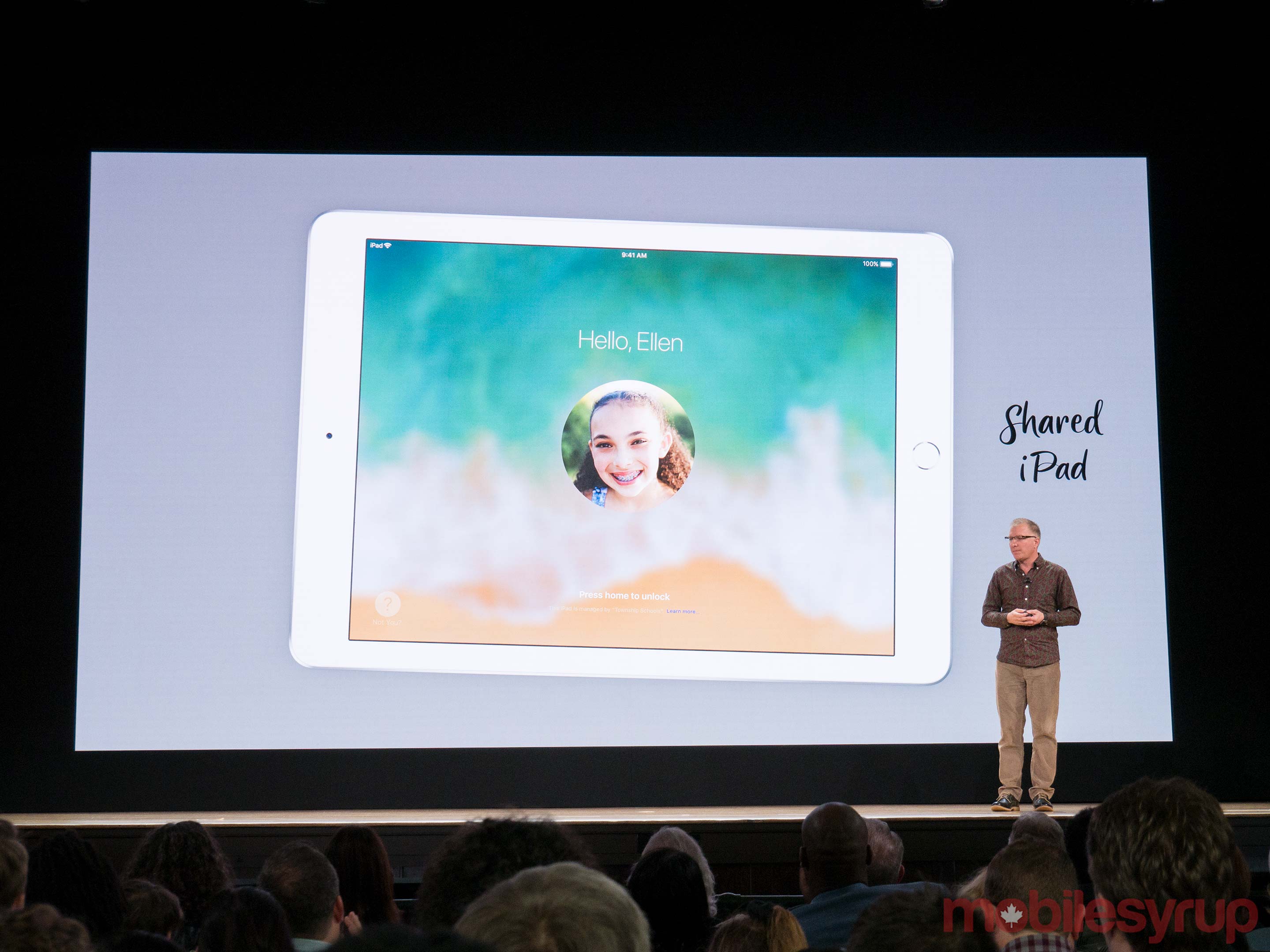 Apple's new iPad at the company's education event