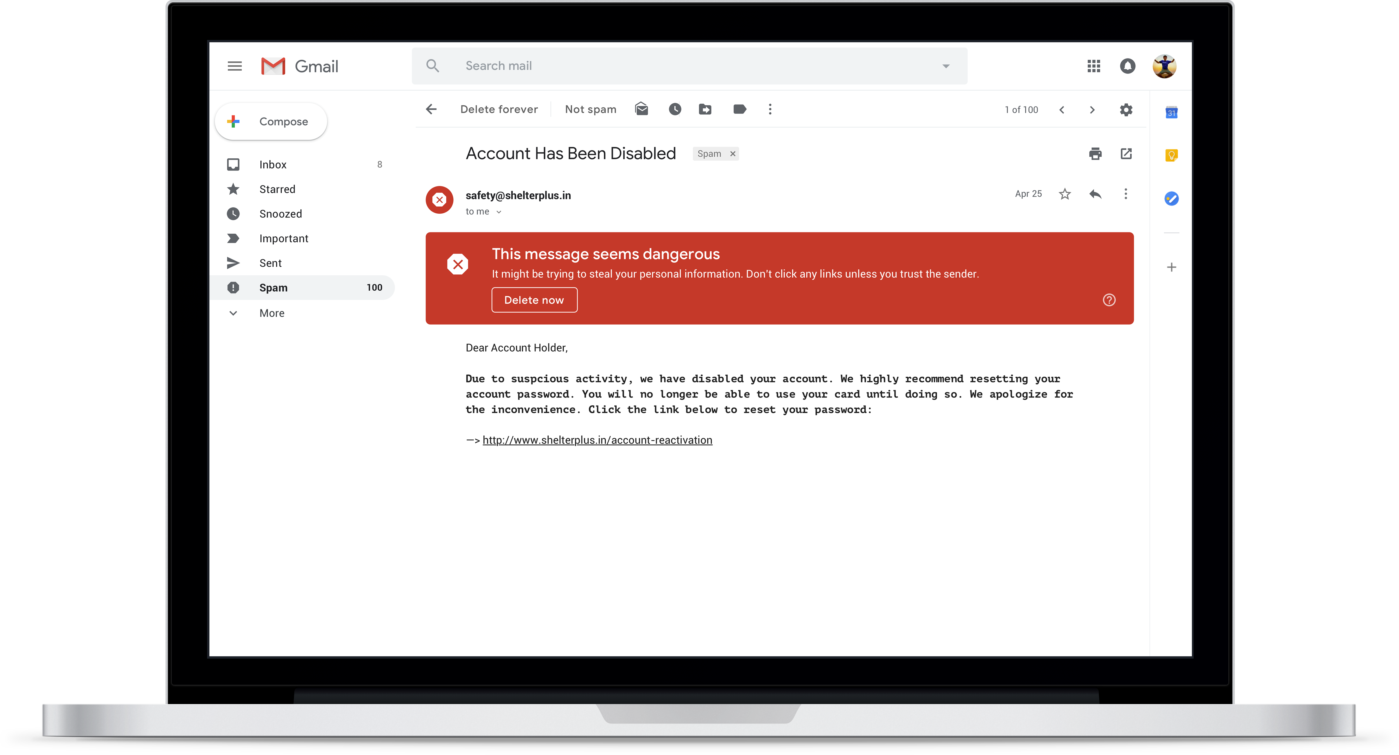 gmail's new, more assertive security warnings