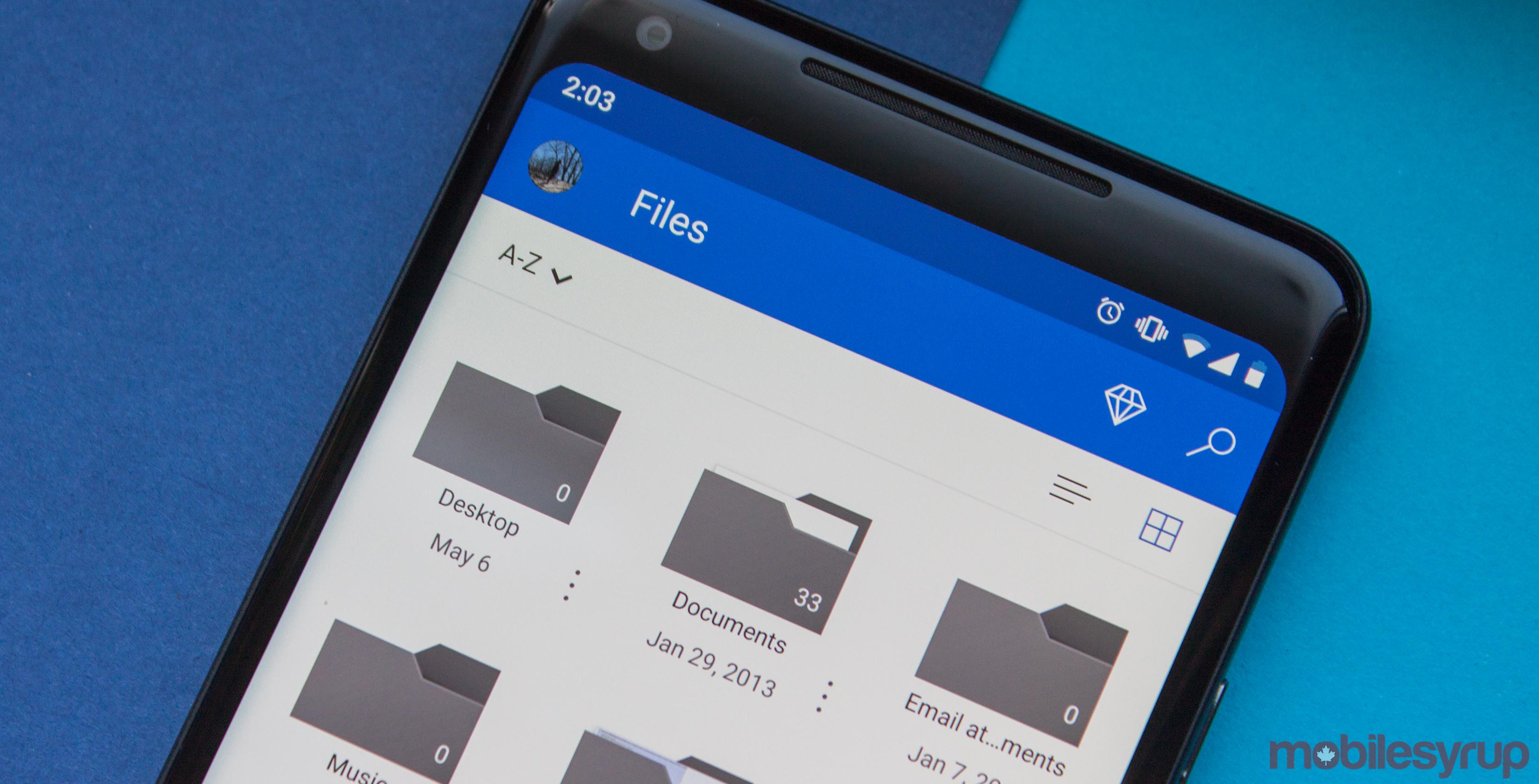 onedrive android download folder