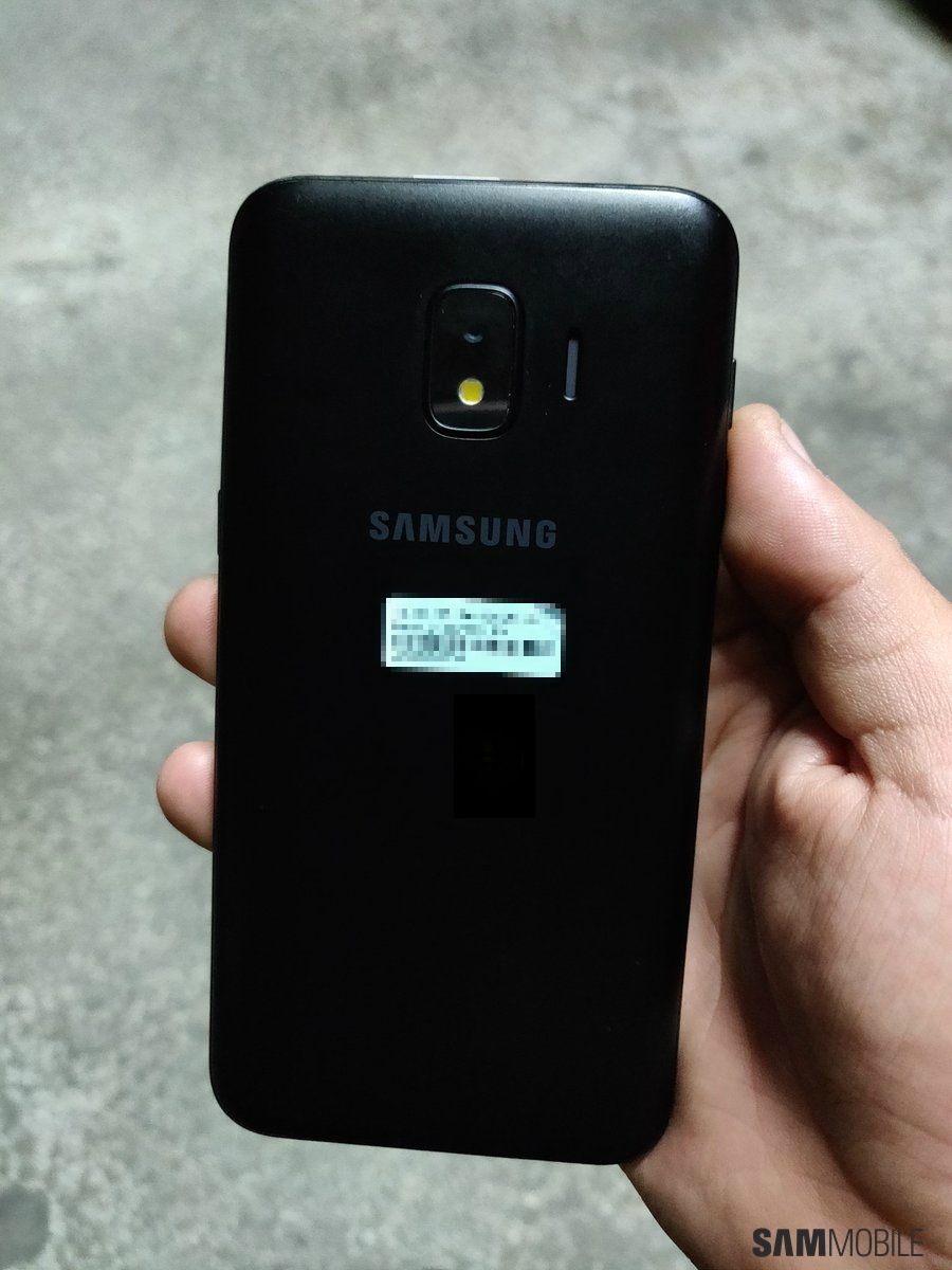 The back of Samsung Android Go smartphone