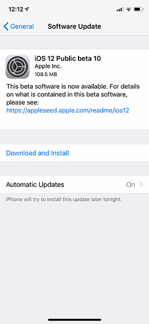 iOS Public Beta 10 
