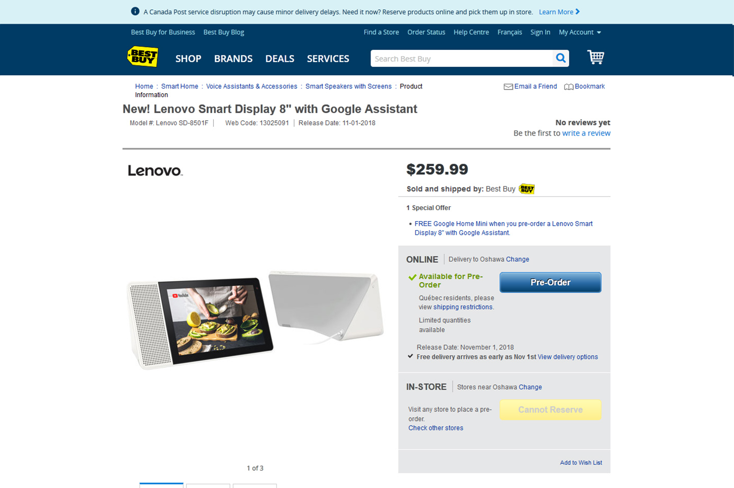 Lenovo Smart Displat from Best Buy Canada