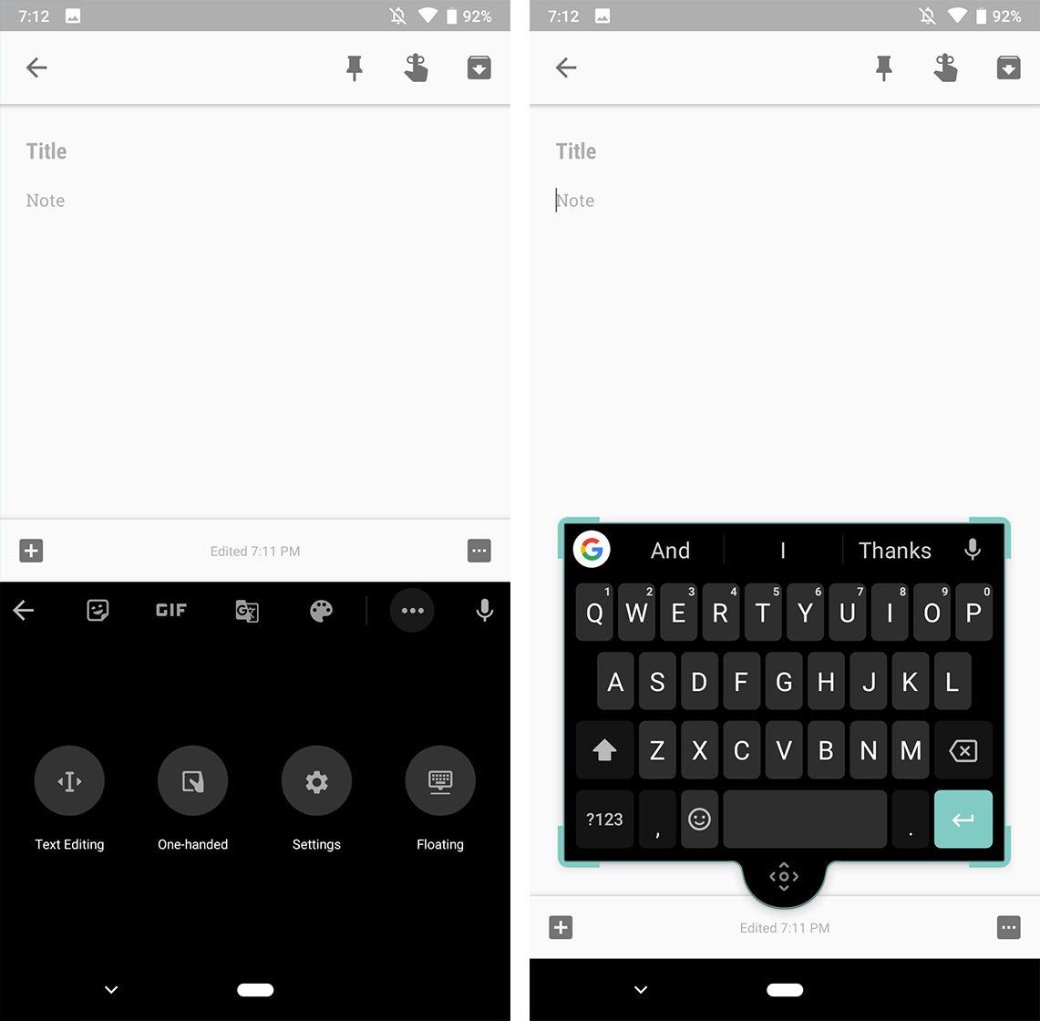 Activating the Floating keyboard in Gboard