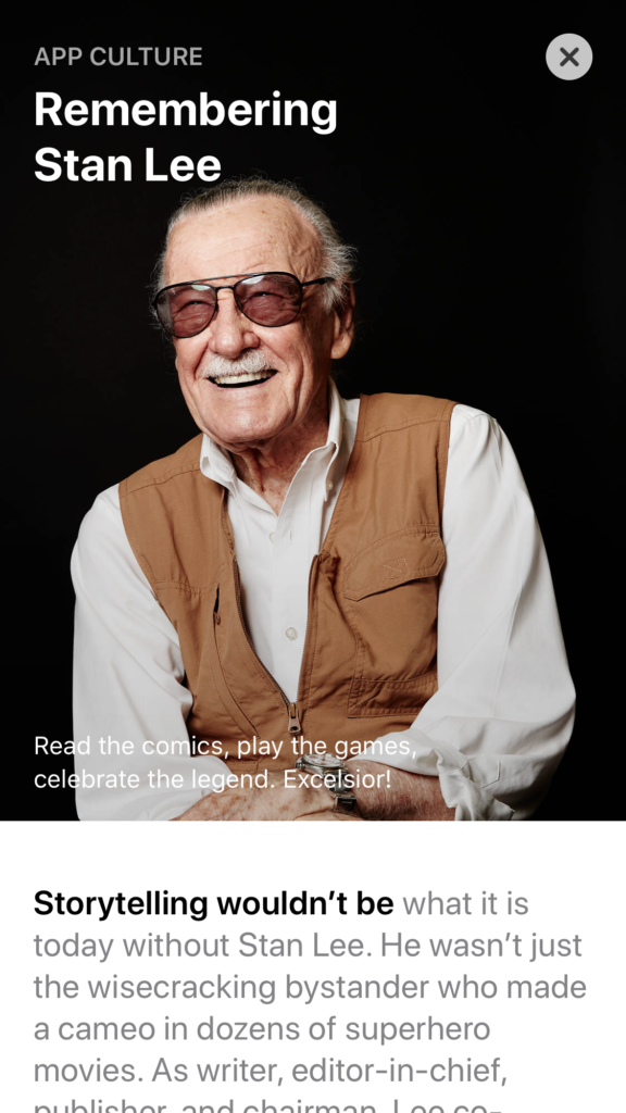 Remembering Stan Lee App Store