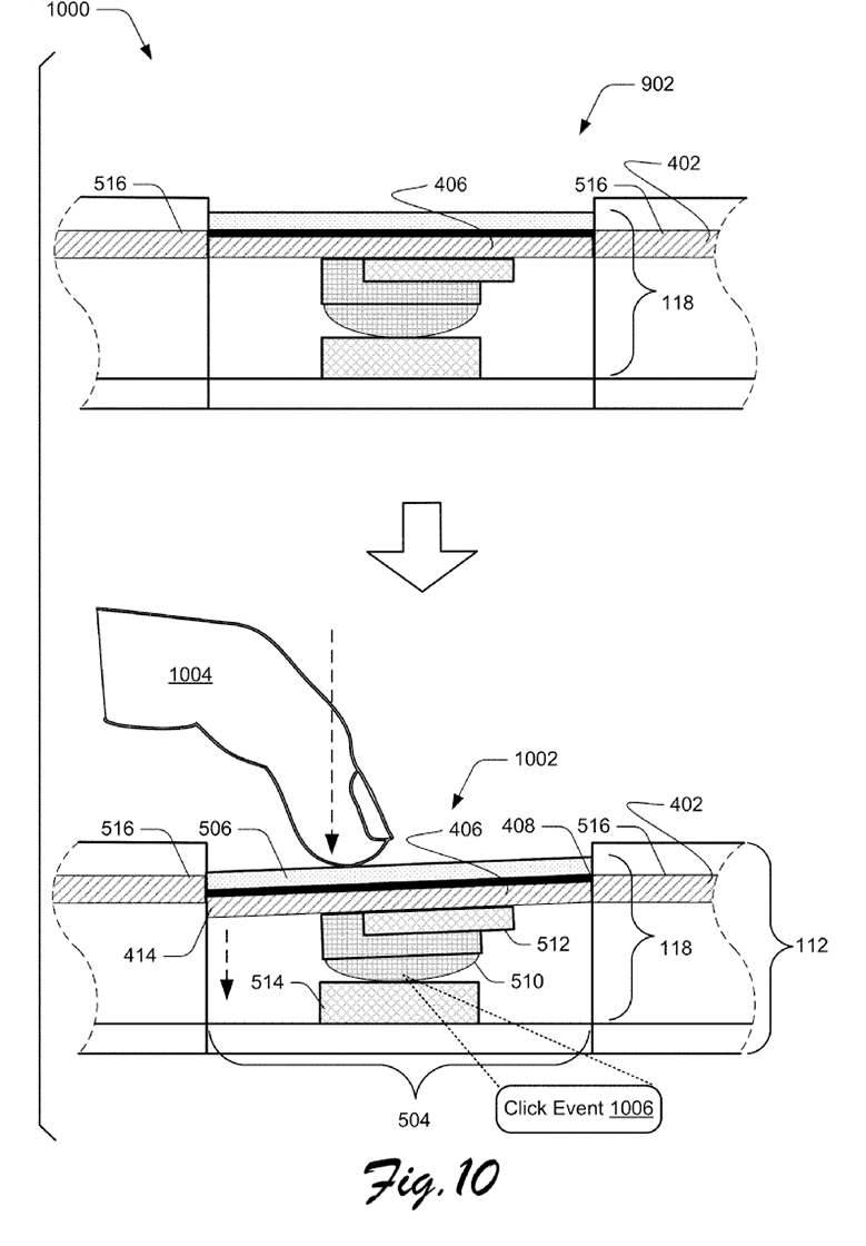 Surface Type Cover trackpad patent