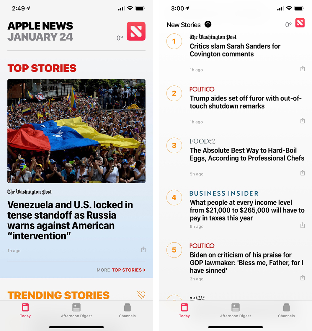 Apple News screenshot