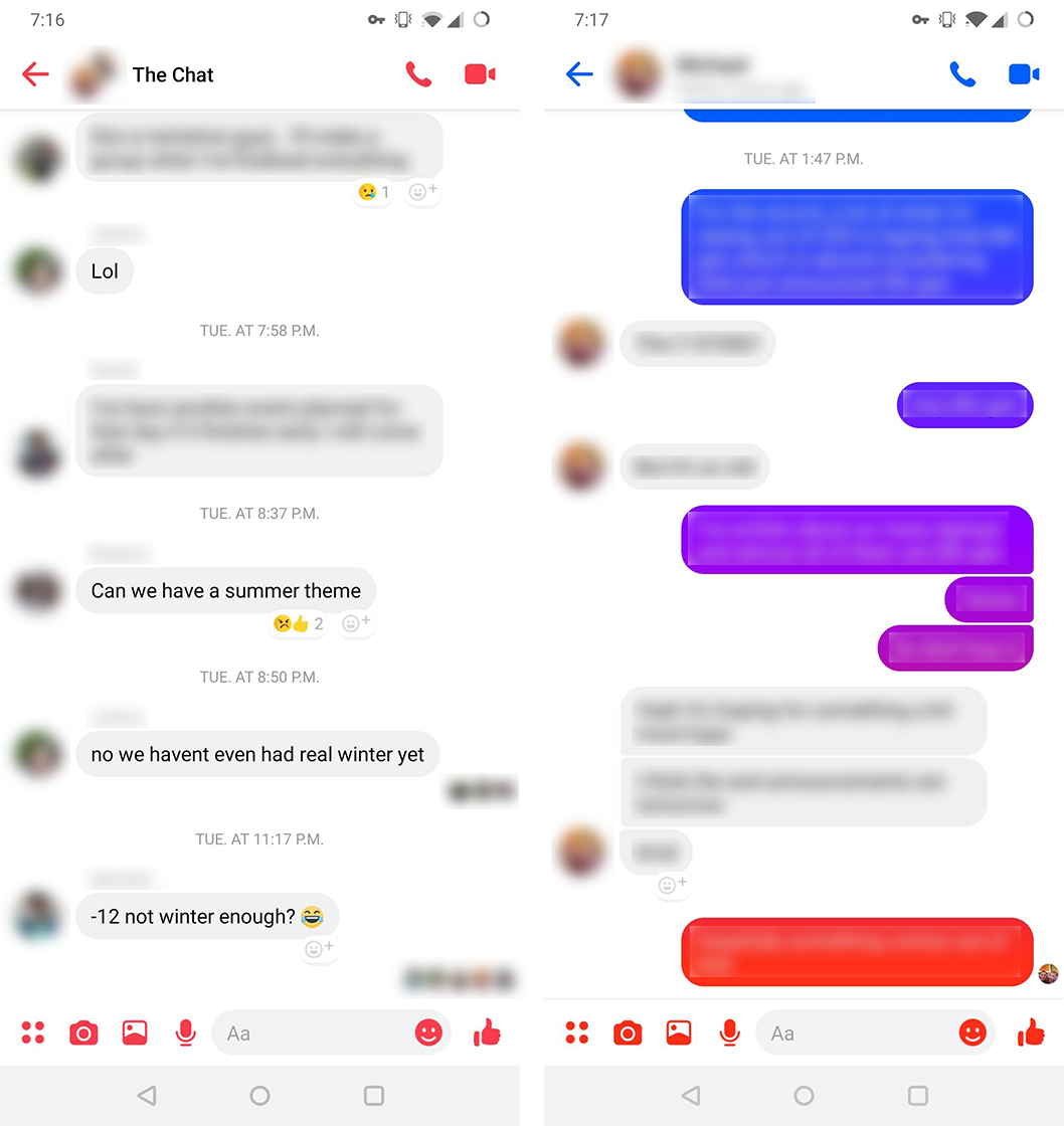 Messenger redesign chats