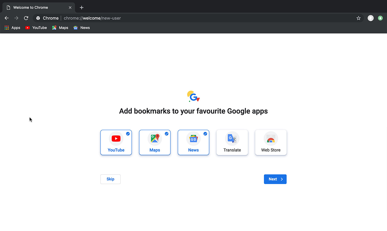 Google Chrome add services
