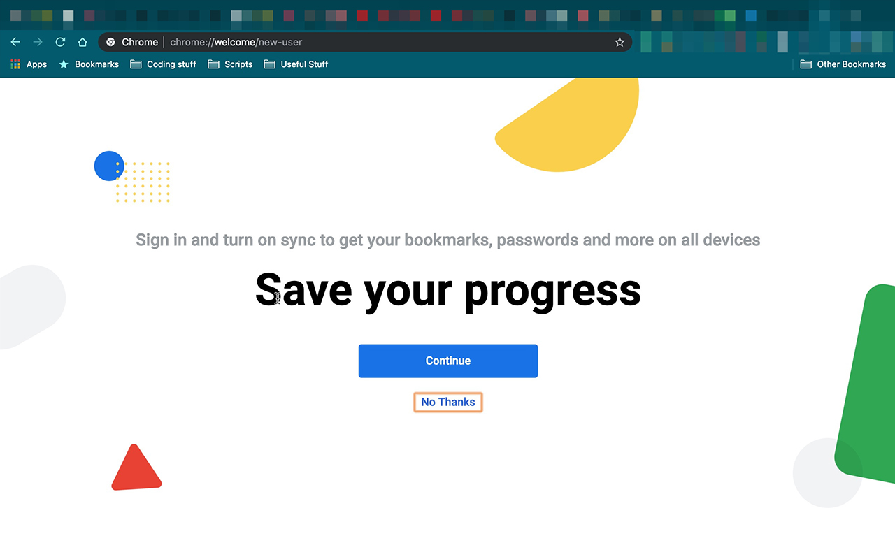 Google Chrome save progress