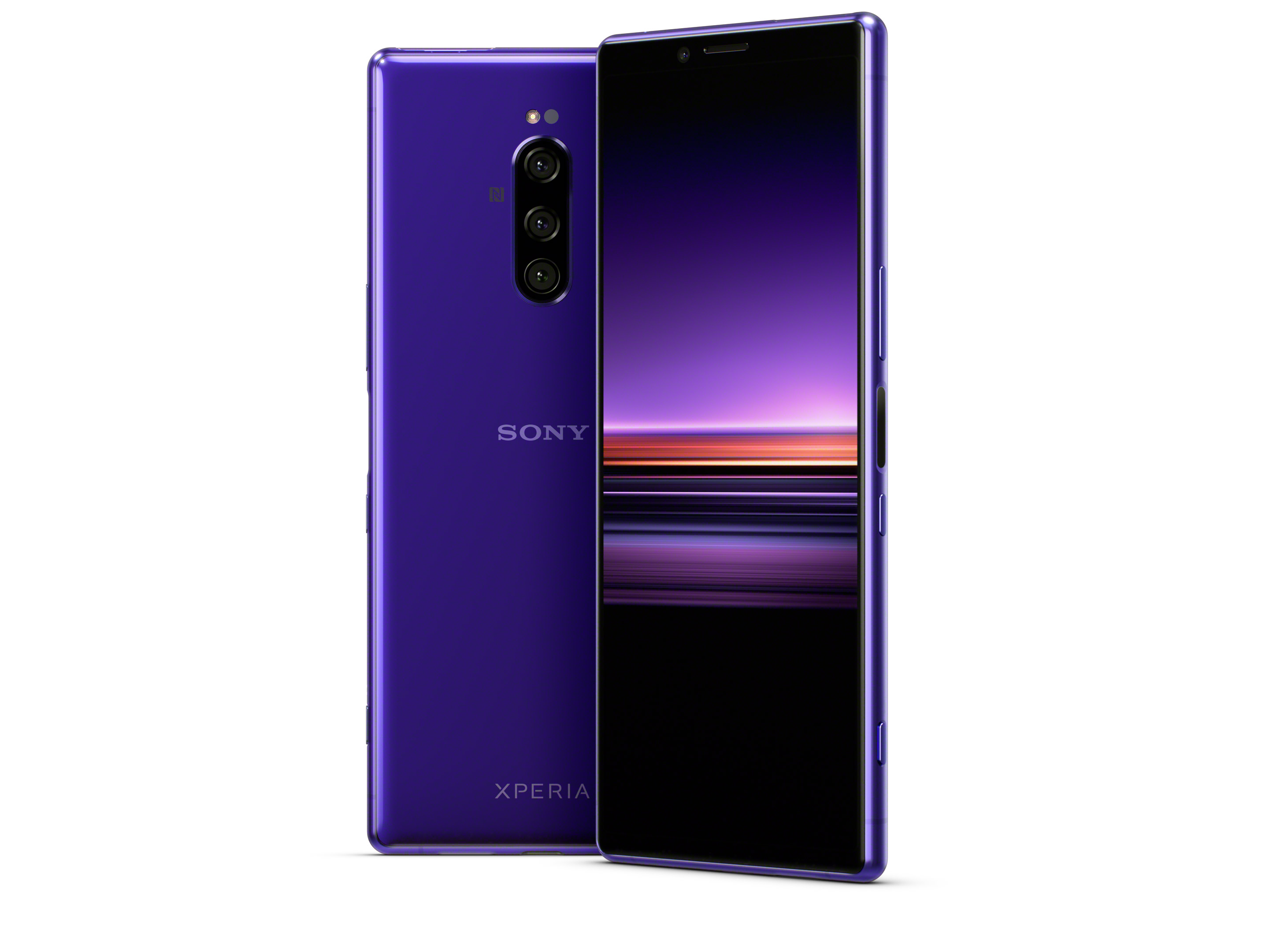 The Xperia 1 in purple