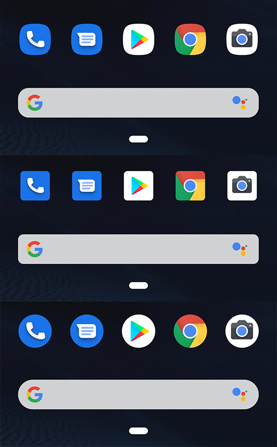 Android Q search bar shape
