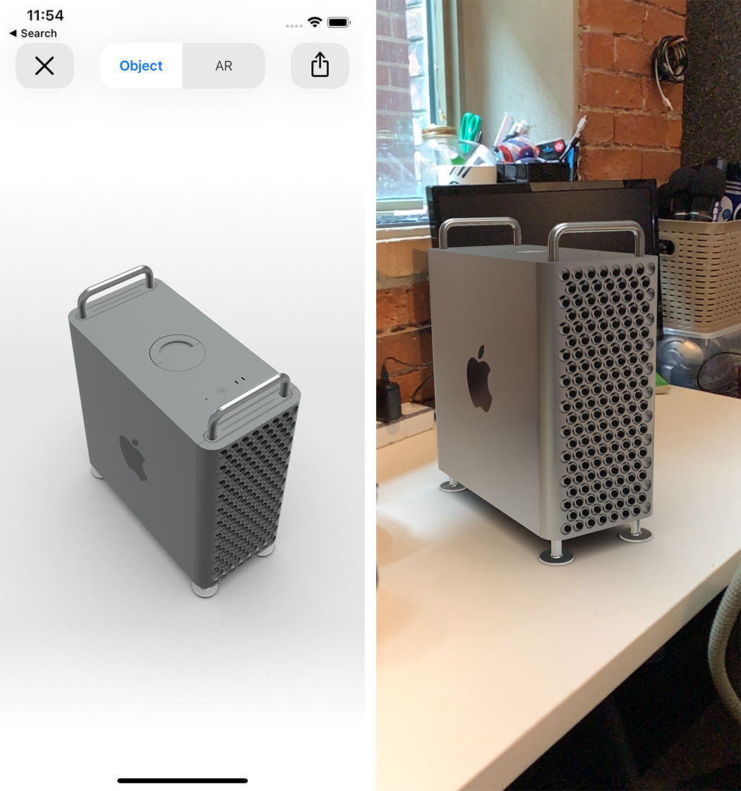 AR Mac Pro on desk