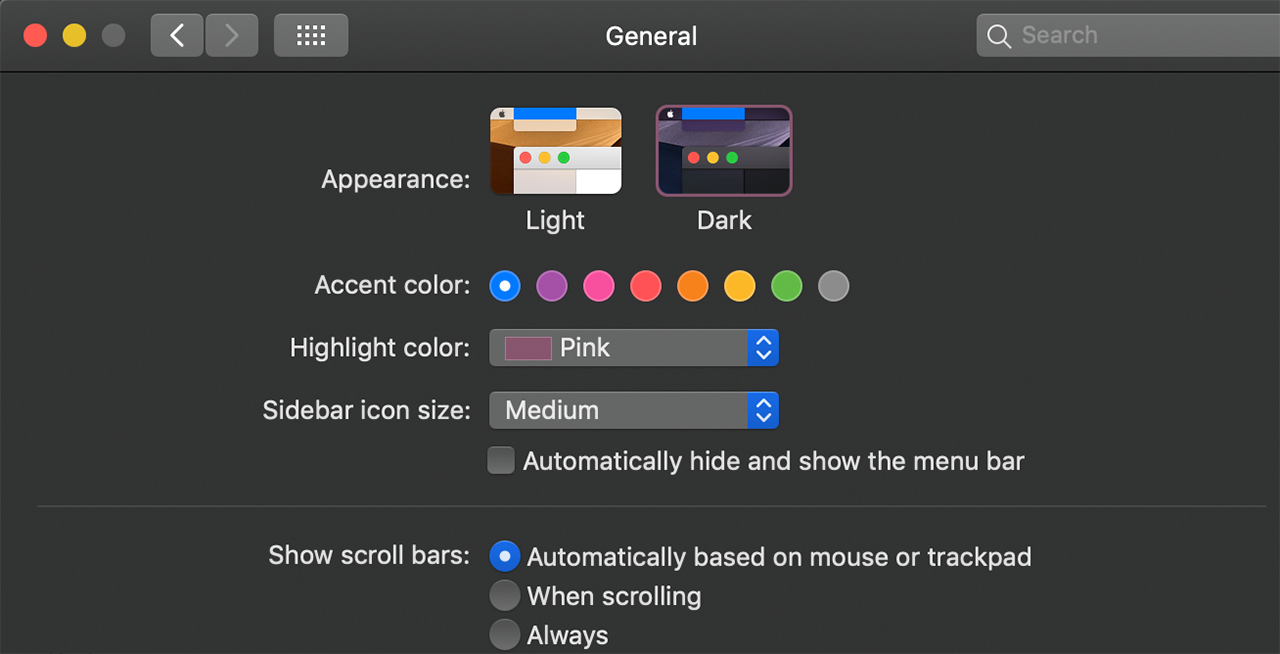 macOS dark mode