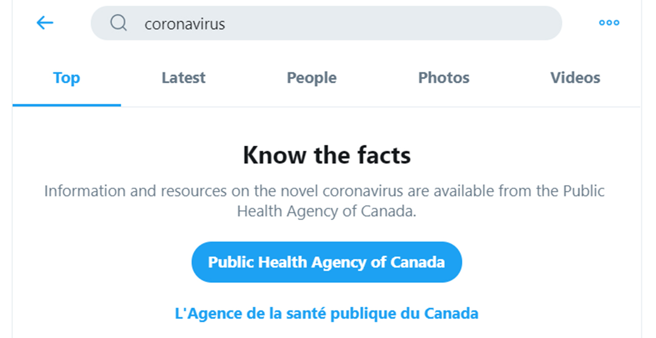 Searching for coronavirus on Twitter