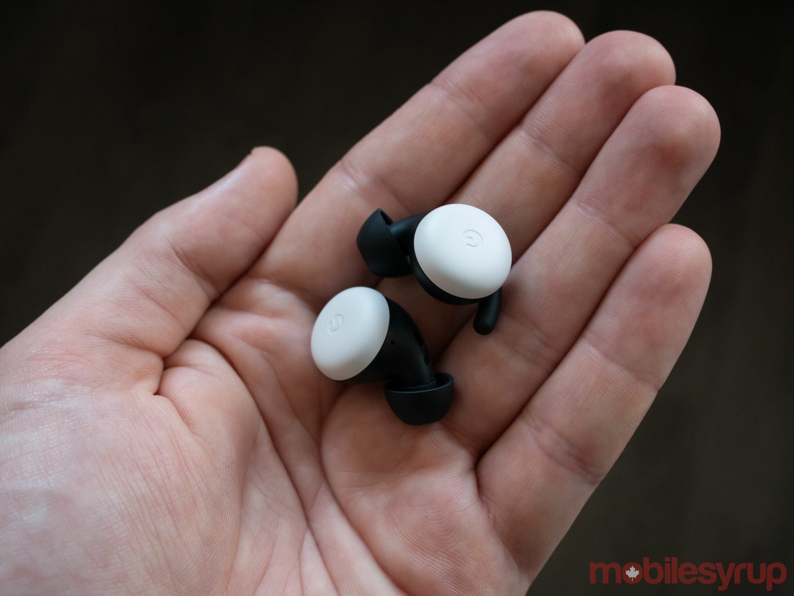 Pixel Buds 2020 in a hand 