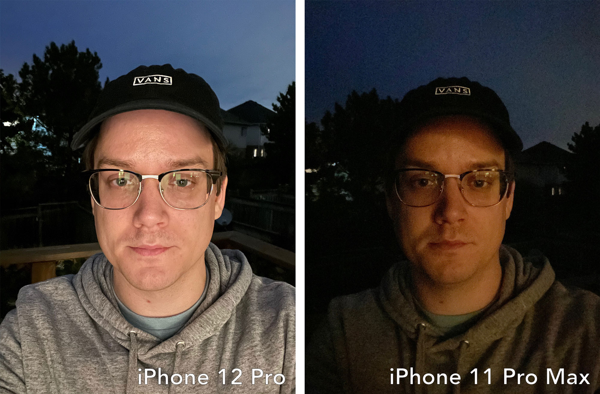 iPhone 12 vs iPhone 11 Pro Max selfie shooter