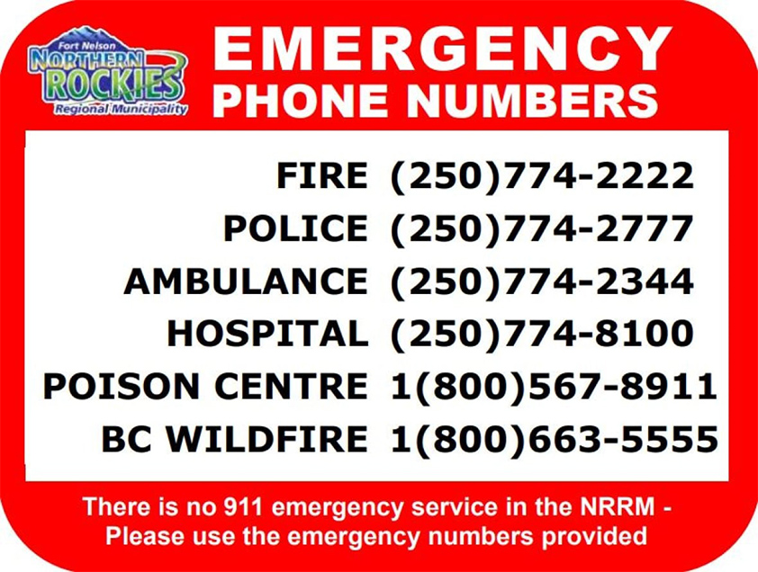 Fort Nelson emergency numbers