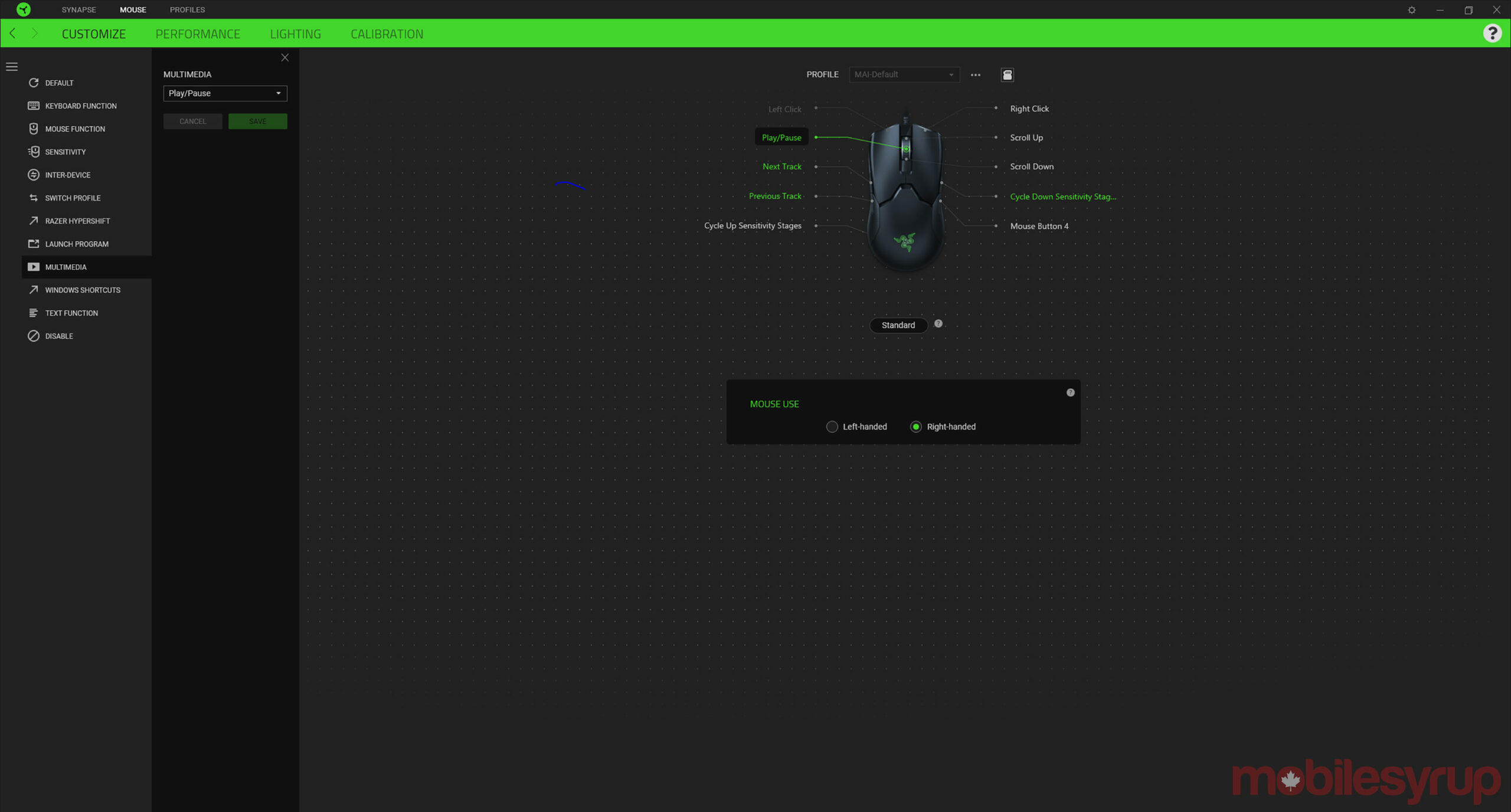 Razer synapse software programmable button layout
