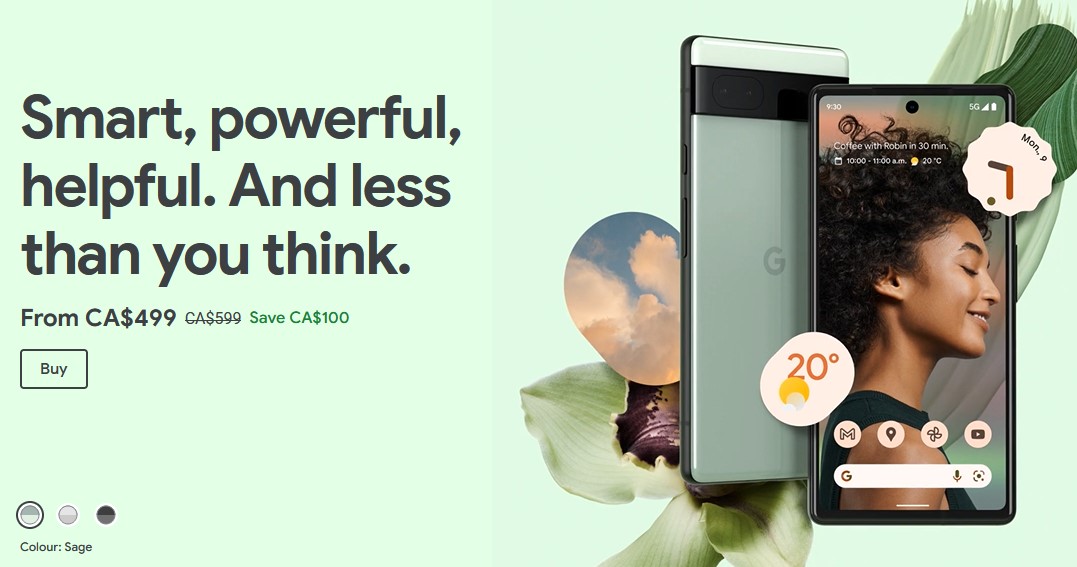 Pixel 6a discount on the Google Store