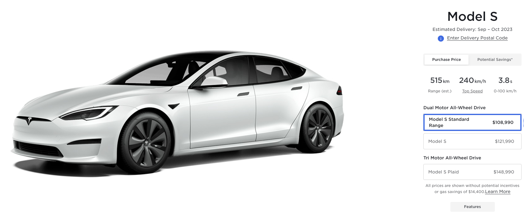 Tesla reintroduces ‘Standard Range’ Model S and Model X in Canada